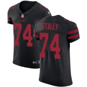 Wholesale Cheap Nike 49ers #74 Joe Staley Black Alternate Men\'s Stitched NFL Vapor Untouchable Elite Jersey