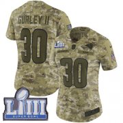 Wholesale Cheap Nike Rams #30 Todd Gurley II Camo Super Bowl LIII Bound Women's Stitched NFL Limited 2018 Salute to Service Jersey
