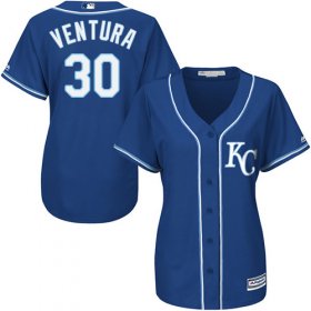 Wholesale Cheap Royals #30 Yordano Ventura Royal Blue Alternate Women\'s Stitched MLB Jersey