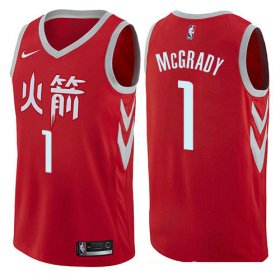 Wholesale Cheap Houston Rockets #1 Tracy McGrady Red Nike NBA Men\'s Stitched Swingman Jersey City Edition