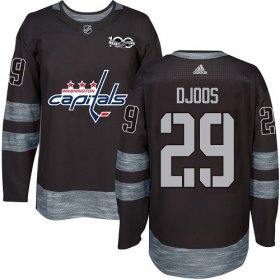 Wholesale Cheap Adidas Capitals #29 Christian Djoos Black 1917-2017 100th Anniversary Stitched NHL Jersey