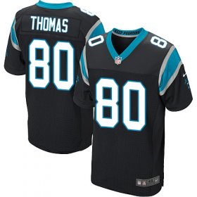 Wholesale Cheap Nike Panthers #80 Ian Thomas Black Team Color Men\'s Stitched NFL Elite Jersey