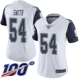 Wholesale Cheap Nike Cowboys #54 Jaylon Smith White Women\'s Stitched NFL Limited Rush 100th Season Jersey