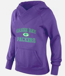 Wholesale Cheap Women\'s Green Bay Packers Heart & Soul Pullover Hoodie Purple