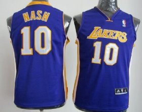 Cheap Los Angeles Lakers #10 Steve Nash Purple Kids Jersey