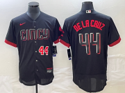 Wholesale Cheap Men's Cincinnati Reds #44 Elly De La Cruz Number Black 2023 City Connect Cool Base Stitched Jersey 1