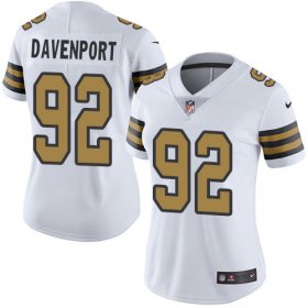Wholesale Cheap Nike Saints #92 Marcus Davenport White Women\'s Stitched NFL Limited Rush Jersey