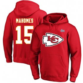 Cheap Men\'s Kansas City Chiefs #15 Patrick Mahomes Red Super Bowl LVII Big & Tall Name & Number Pullover Hoodie