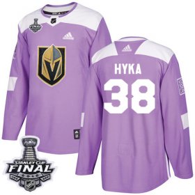 Wholesale Cheap Adidas Golden Knights #38 Tomas Hyka Purple Authentic Fights Cancer 2018 Stanley Cup Final Stitched Youth NHL Jersey