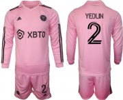 Cheap Men's Inter Miami CF #2 Yedlyn 2023-24 Pink Home Soccer Jersey Suit