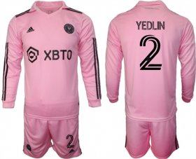 Cheap Men\'s Inter Miami CF #2 Yedlyn 2023-24 Pink Home Soccer Jersey Suit