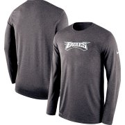 Wholesale Cheap Philadelphia Eagles Nike Sideline Seismic Legend Long Sleeve T-Shirt Charcoal