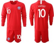 Wholesale Cheap Chile #10 Vargas Home Long Sleeves Soccer Country Jersey
