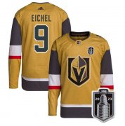 Wholesale Cheap Men's Vegas Golden Knights #9 Jack Eichel Gold 2023 Stanley Cup Final Stitched Jersey