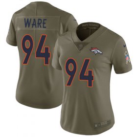 Wholesale Cheap Nike Broncos #94 DeMarcus Ware Olive Women\'s Stitched NFL Limited 2017 Salute to Service Jersey