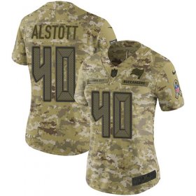 Wholesale Cheap Nike Buccaneers #40 Mike Alstott Camo Women\'s Stitched NFL Limited 2018 Salute to Service Jersey