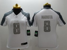 Wholesale Cheap Nike Titans #8 Marcus Mariota White Women\'s Stitched NFL Limited Platinum Jersey