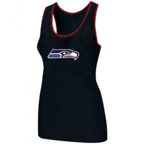 Wholesale Cheap Women\'s Nike Seattle Seahawks Big Logo Tri-Blend Racerback Stretch Tank Top Black