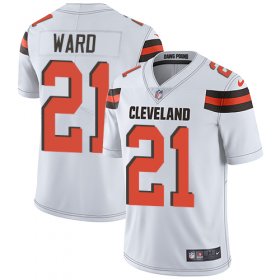 Wholesale Cheap Nike Browns #21 Denzel Ward White Men\'s Stitched NFL Vapor Untouchable Limited Jersey