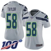 Wholesale Cheap Nike Seahawks #58 Darrell Taylor Grey Alternate Women's Stitched NFL 100th Season Vapor Untouchable Limited Jersey