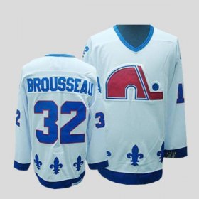 Wholesale Cheap Nordiques #32 Paul Brousseau Stitched CCM Throwback White NHL Jersey