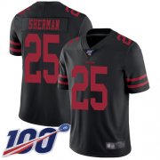 Wholesale Cheap Nike 49ers #25 Richard Sherman Black Alternate Men's Stitched NFL 100th Season Vapor Limited Jersey