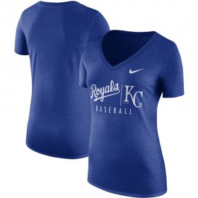 Wholesale Cheap Kansas City Royals Nike Women\'s Tri-Blend Practice T-Shirt Royal