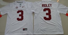 Wholesale Cheap Men\'s Alabama Crimson Tide #3 Calvin Ridley White Limited Stitched College Football Nike NCAA Jersey