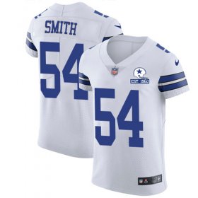 Wholesale Cheap Nike Cowboys #54 Jaylon Smith White Men\'s Stitched With Established In 1960 Patch NFL New Elite Jersey