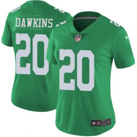 Wholesale Cheap Nike Eagles #20 Brian Dawkins Green Women\'s Stitched NFL Limited Rush Jersey