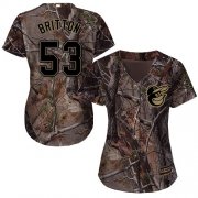 Wholesale Cheap Orioles #53 Zach Britton Camo Realtree Collection Cool Base Women's Stitched MLB Jersey