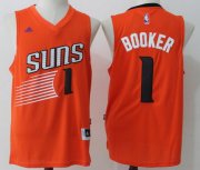 Wholesale Cheap Men's Phoenix Suns #1 Devin Booker Orange Stitched NBA adidas Revolution 30 Swingman Jersey
