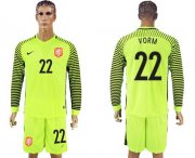 Wholesale Cheap Holland #22 Vorm Green Long Sleeves Goalkeeper Soccer Country Jersey