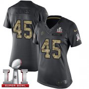Wholesale Cheap Nike Falcons #45 Deion Jones Black Super Bowl LI 51 Women's Stitched NFL Limited 2016 Salute to Service Jersey