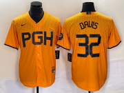 Wholesale Cheap Men's Pittsburgh Pirates #32 Henry Davis Yellow 2023 City Connect Stitched Jersey