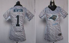 Wholesale Cheap Nike Panthers #1 Cam Newton Zebra Women\'s Stitched NFL Elite Jersey