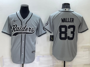 Wholesale Men's Las Vegas Raiders #83 Darren Waller Grey Stitched MLB Cool Base Nike Baseball Jersey