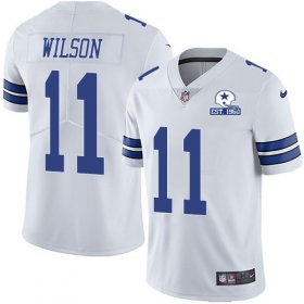 Wholesale Cheap Nike Cowboys #11 Cedrick Wilson White Men\'s Stitched With Established In 1960 Patch NFL Vapor Untouchable Limited Jersey