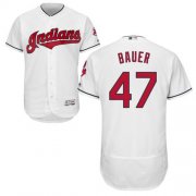 Wholesale Cheap Indians #47 Trevor Bauer White Flexbase Authentic Collection Stitched MLB Jersey