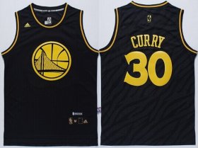 Wholesale Cheap Golden State Warriors #30 Stephen Curry Revolution 30 Swingman 2014 Black With Gold Jersey