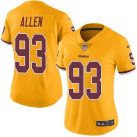 Wholesale Cheap Nike Redskins #93 Jonathan Allen Gold Women\'s Stitched NFL Limited Rush Jersey