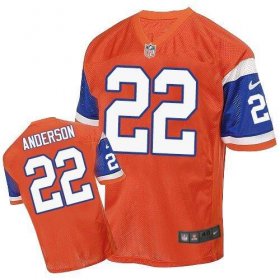 Wholesale Cheap Nike Broncos #22 C.J. Anderson Orange Throwback Men\'s Stitched NFL Elite Jersey