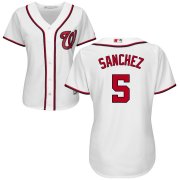 Wholesale Cheap Nationals #5 Adrian Sanchez White Women's Home Cool Base Stitched MLB Jersey