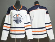 Wholesale Cheap Adidas Oilers Blank White Road Authentic Stitched Youth NHL Jersey