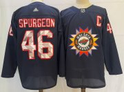 Wholesale Cheap Men's Minnesota Wild #46 Jared Spurgeon 2022 Navy Native American Heritage Day Stitched Jersey