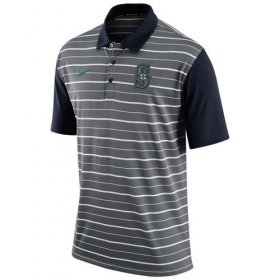 Wholesale Cheap Men\'s Seattle Mariners Nike Gray Dri-FIT Stripe Polo