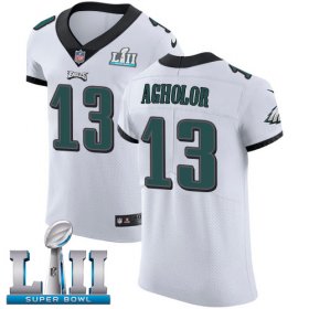 Wholesale Cheap Nike Eagles #13 Nelson Agholor White Super Bowl LII Men\'s Stitched NFL Vapor Untouchable Elite Jersey