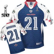 Wholesale Cheap Packers #21 Charles Woodson Blue 2010 Pro Bowl Super Bowl XLV Stitched NFL Jersey