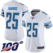 Wholesale Cheap Nike Lions #25 Will Harris White Women's Stitched NFL 100th Season Vapor Untouchable Limited Jersey