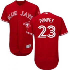 Wholesale Cheap Blue Jays #23 Dalton Pompey Red Flexbase Authentic Collection Canada Day Stitched MLB Jersey
